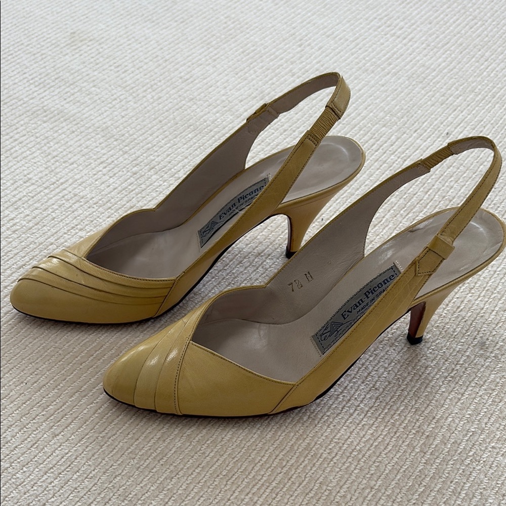 Evan Picone Yellow Slingback Heels size 7.5